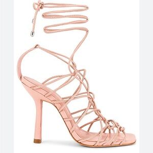 Schutz Heyde Ankle Wrap Leather Sandals Sweet Rose Pink Size 11